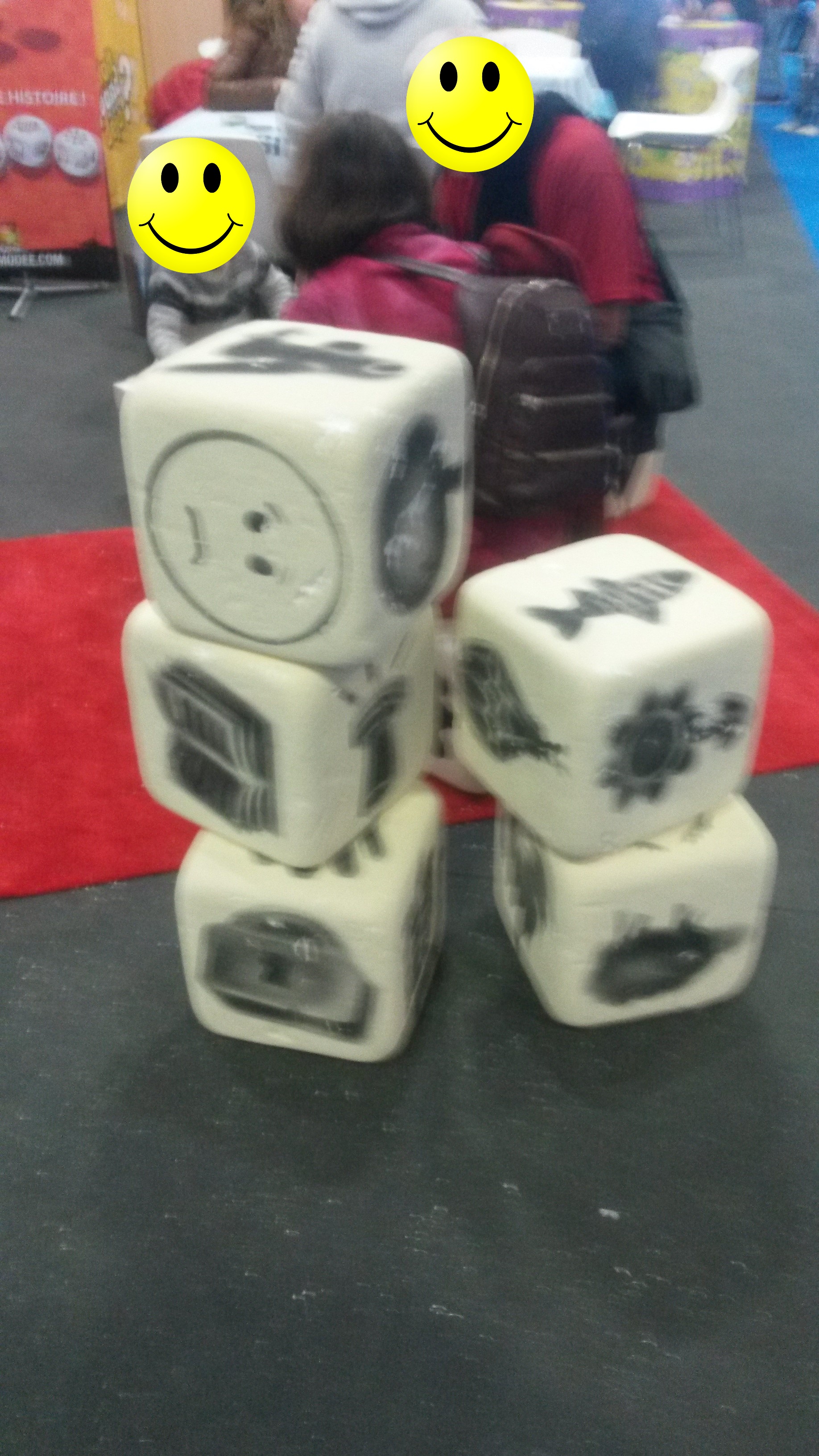 A giant format of Story Dice