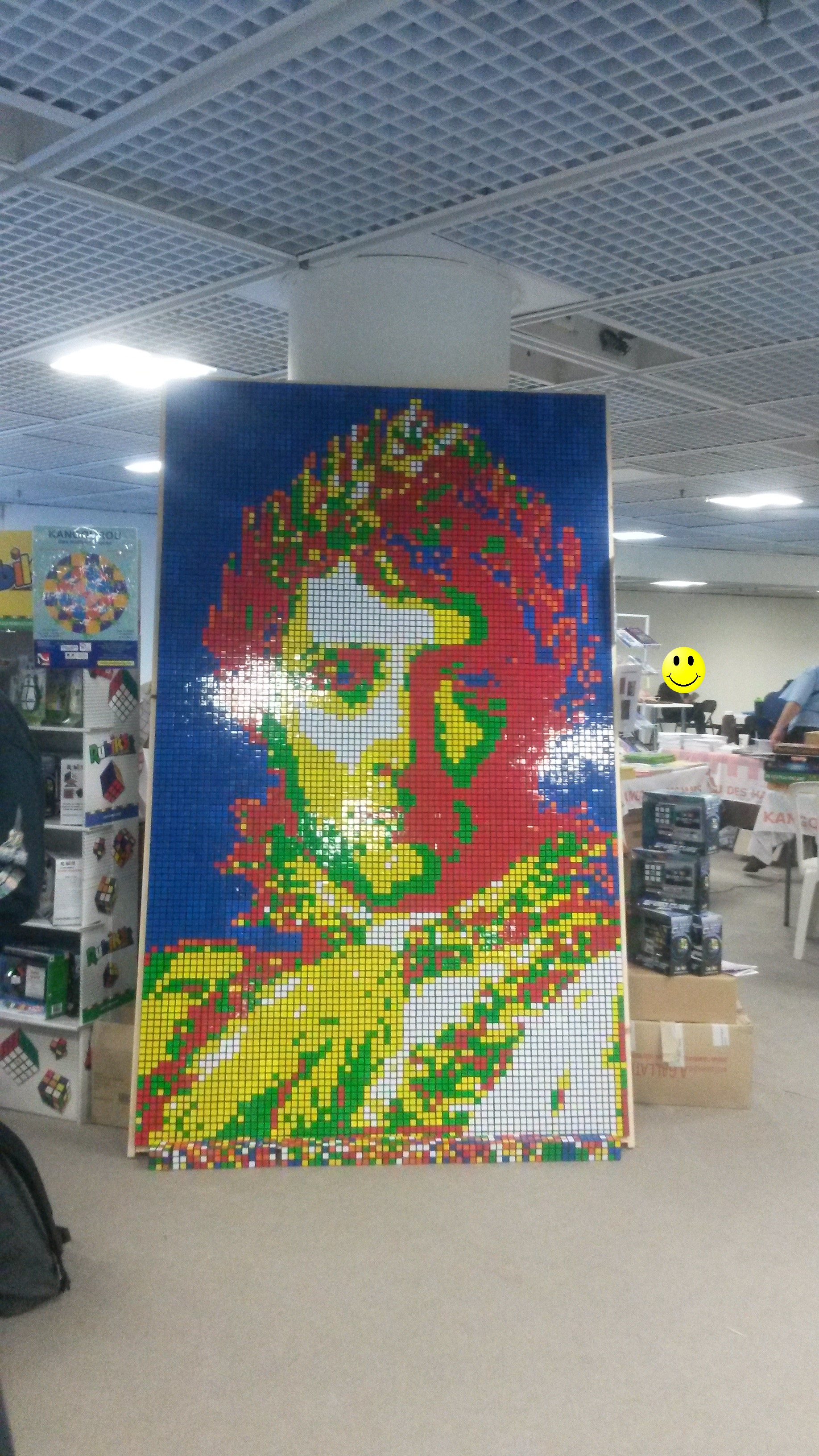A fresco made from pieces of rubik's kub
