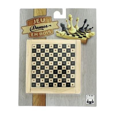 Wooden checkers travel size