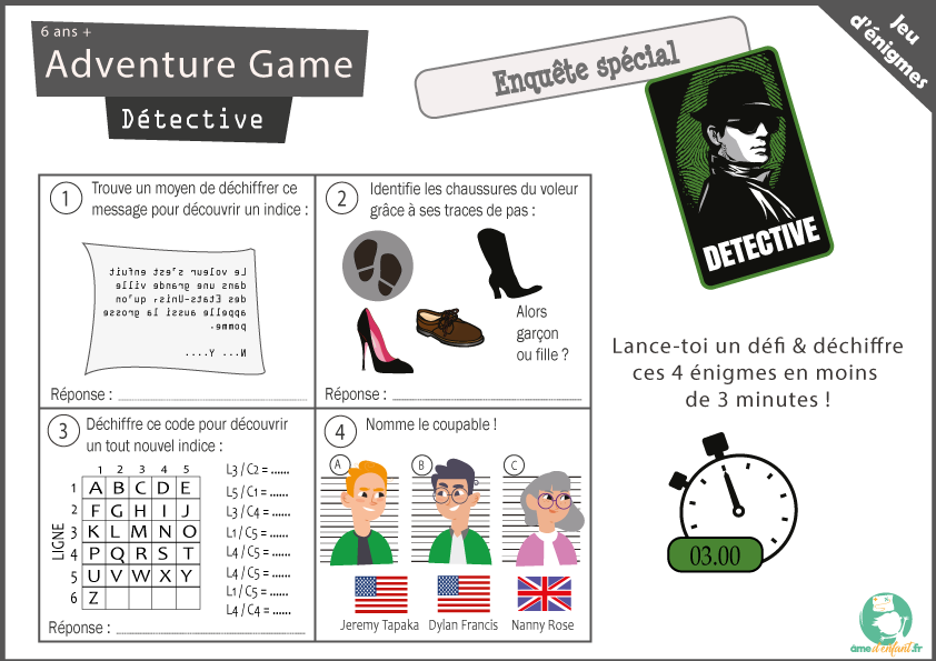 Adventure game detective jeu gratuit