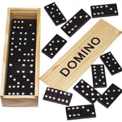 Wooden box dominoes