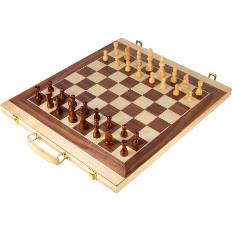 Coffret echec backgammon 50 x 44 cm en bois jeux pliable1