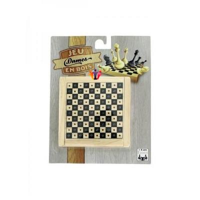 Wooden checkers travel size