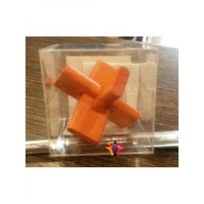 Mini orange wooden puzzle