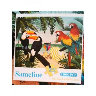 Puzzle 1000 pièces plage et oiseaux