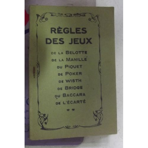 Tourel regles des jeux belotte manille piquet poker whist bridge baccara l ecarte livre ancien 971041425 l